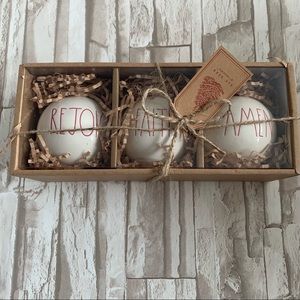 Rae Dunn Christmas Ornament Set Rejoice Faith Amen
